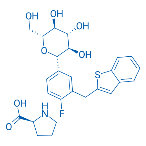 (2S,3R,4R,5S,6R)-2-(3-(Benzo[b]thiophen-2-ylmethyl)-4-fluorophenyl)-6-(hydroxymethyl)tetrahydro-2H-pyran-3,4,5-triol (S)-Pyrrolidine-2-carboxylic acid