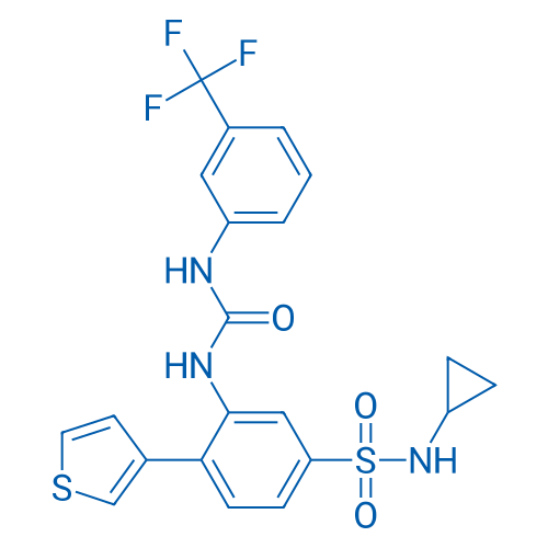 N-Cyclopropyl-4-(thiophen-3-yl)-3-(3-(3-(trifluoromethyl)phenyl)ureido)benzenesulfonamide