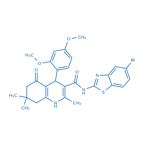 N-(5-Bromobenzo[d]thiazol-2-yl)-4-(2,4-dimethoxyphenyl)-2,7,7-trimethyl-5-oxo-1,4,5,6,7,8-hexahydroquinoline-3-carboxamide
