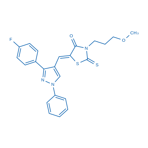 (5Z)-5-{[3-(4-Fluorophenyl)-1-phenyl-1H-pyrazol-4-yl]methylidene}-3-(3-methoxypropyl)-2-thioxo-1,3-thiazolidin-4-one