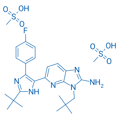 5-(2-(tert-Butyl)-4-(4-fluorophenyl)-1H-imidazol-5-yl)-3-neopentyl-3H-imidazo[4,5-b]pyridin-2-amine dimethanesulfonate
