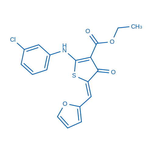 (Z)-Ethyl 2-((3-chlorophenyl)amino)-5-(furan-2-ylmethylene)-4-oxo-4,5-dihydrothiophene-3-carboxylate