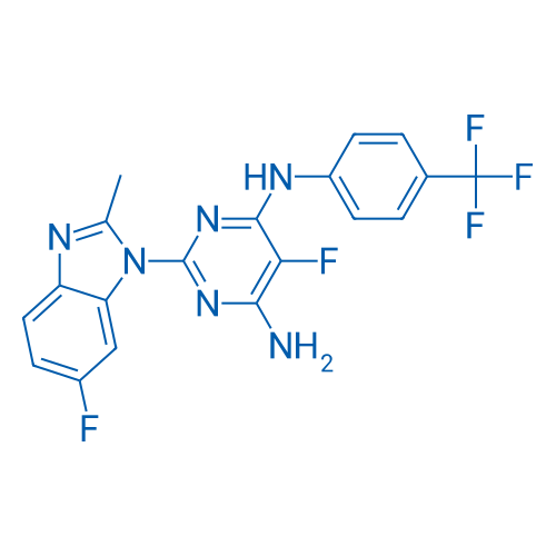 5-Fluoro-2-(6-fluoro-2-methyl-1H-benzo[d]imidazol-1-yl)-N4-(4-(trifluoromethyl)phenyl)pyrimidine-4,6-diamine