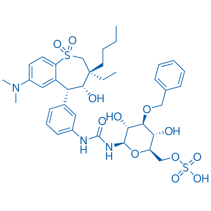 ((2R,3R,4S,5R,6R)-4-(Benzyloxy)-6-(3-(3-((3S,4R,5R)-3-butyl-7-(dimethylamino)-3-ethyl-4-hydroxy-1,1-dioxido-2,3,4,5-tetrahydrobenzo[b]thiepin-5-yl)phenyl)ureido)-3,5-dihydroxytetrahydro-2H-pyran-2-yl)methyl hydrogen sulfate