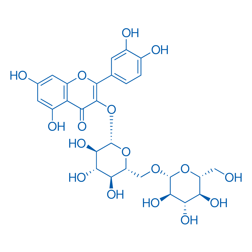 2-(3,4-Dihydroxyphenyl)-5,7-dihydroxy-3-(((2S,3R,4S,5S,6R)-3,4,5-trihydroxy-6-((((2R,3R,4S,5S,6R)-3,4,5-trihydroxy-6-(hydroxymethyl)tetrahydro-2H-pyran-2-yl)oxy)methyl)tetrahydro-2H-pyran-2-yl)oxy)-4H-chromen-4-one
