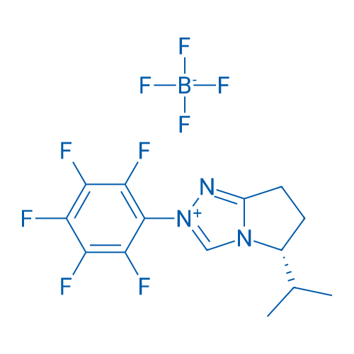 (R)-5-isopropyl-2-(perfluorophenyl)-6,7-dihydro-5H-pyrrolo[2,1-c][1,2,4]triazol-2-ium tetrafluoroborate