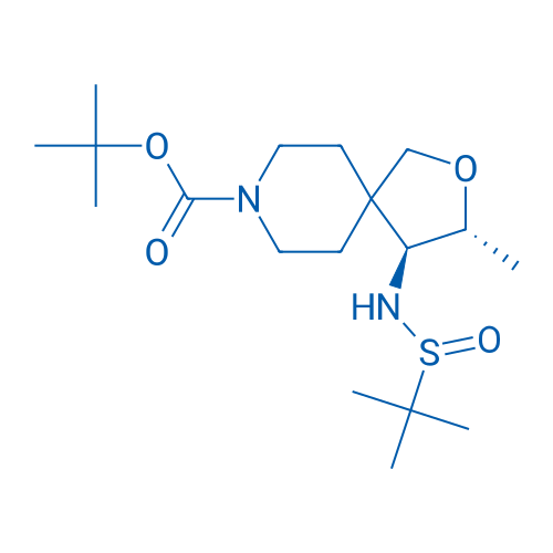 tert-Butyl (3S,4S)-4-(((R)-tert-butylsulfinyl)amino)-3-methyl-2-oxa-8-azaspiro[4.5]decane-8-carboxylate
